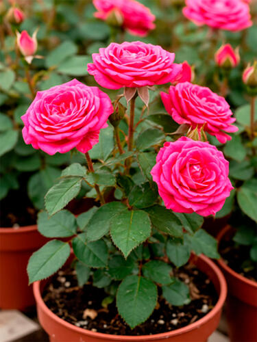 Роза миниатюрная Малиновая