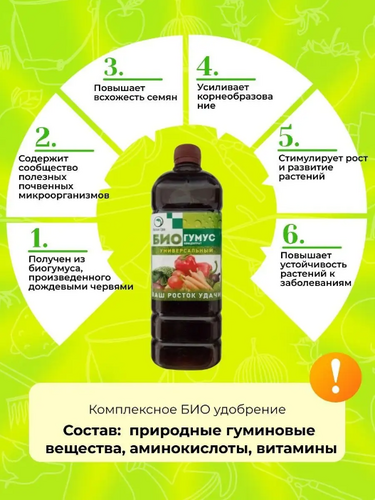 Универсальное удобрение Биогумус 1л, Росток Грин